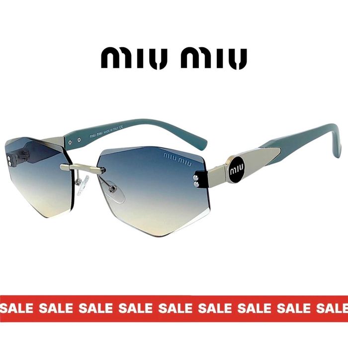 Miu Miu 2026 дамски слънчеви очила –ромбоидни фасетирани стъкла UV400