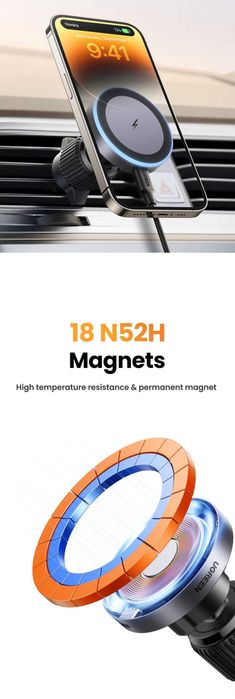 UGREEN W525 Магнитный Авто Держатель MagSafe 15W For iPhone 15 16