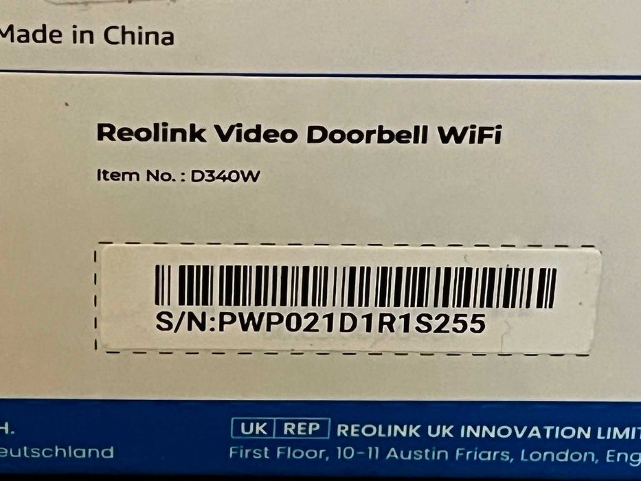 Reolink Sonerie Conectată cu Cameră cu Cablu Sonerie Video WiFi 5MP
