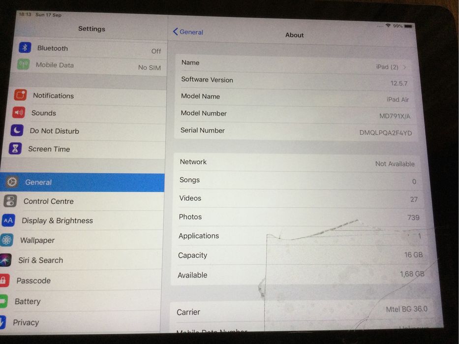 Apple iPad Air 9.7 16GB+celluar 4G A1475