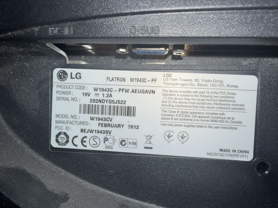 Monitor 19 lg 60hz