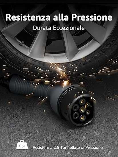 Кабел за зареждане на електромобили тип 2 към тип 2,  3 фази