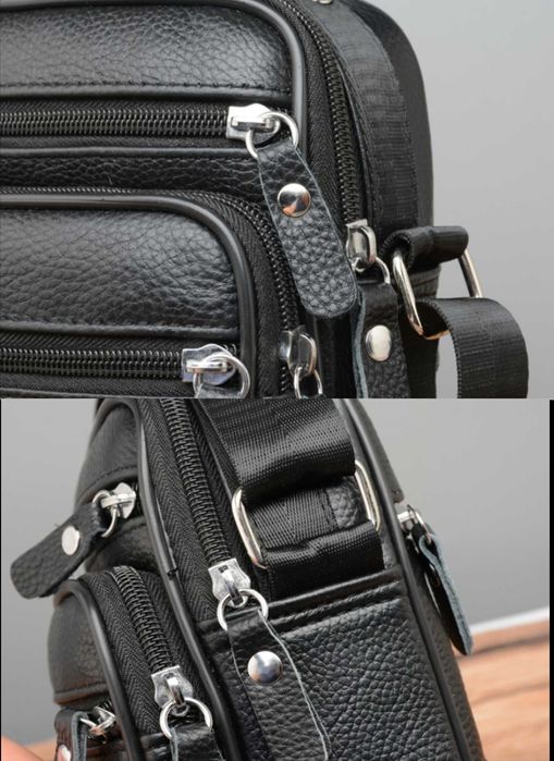 Продам новые мужские сумки мессенджер из натуральной кожи 3 размера