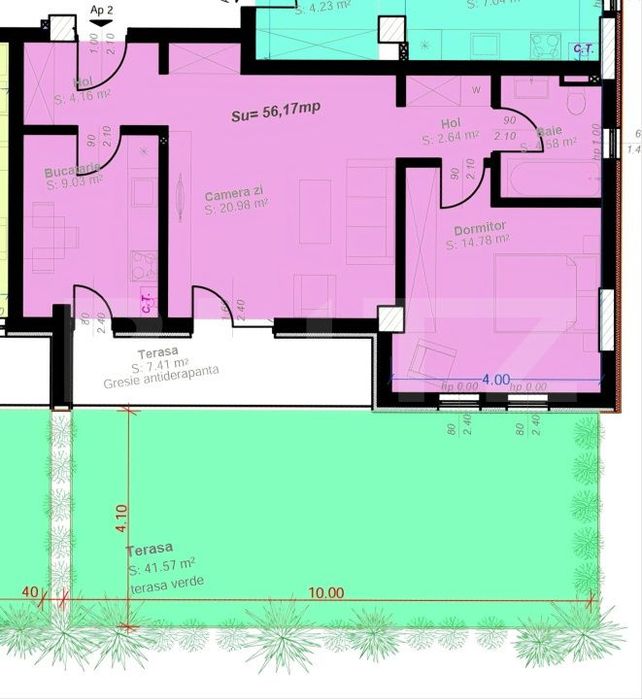 Apartament 2 Camere cu Terasa 49 mp | Zona Aradului | Parter