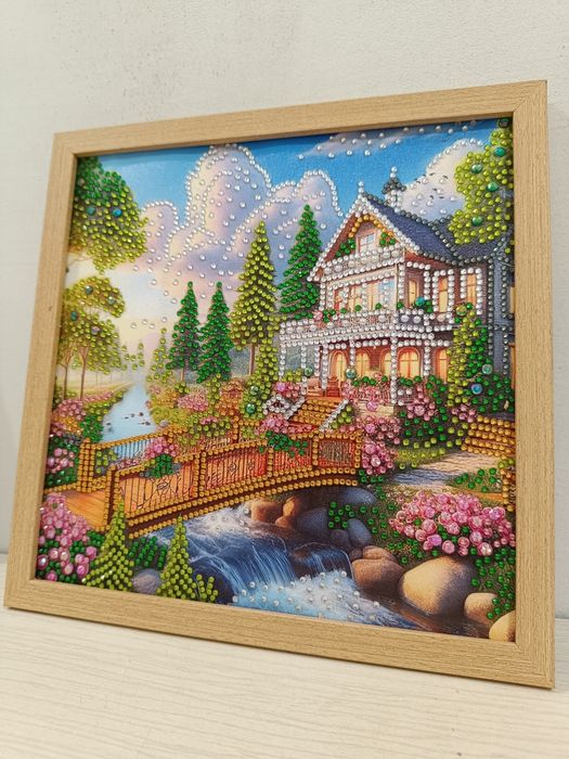 Диамантен гоблен 25 х 25 см готов изработен в рамка