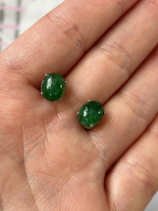 Серьги с изумрудом на золоте