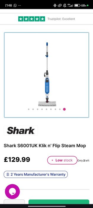 Mop electric Shark S6001UK