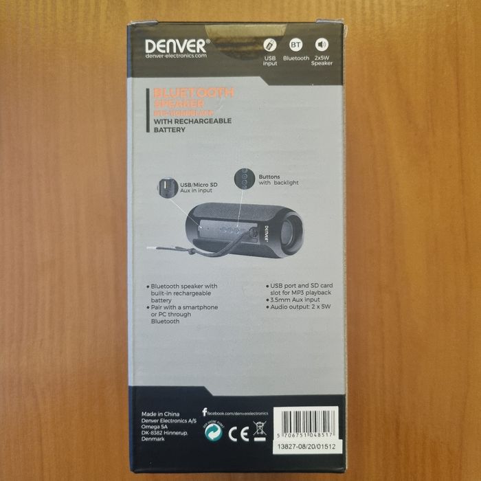 Bluetooth колонка Denver BTS-110 black