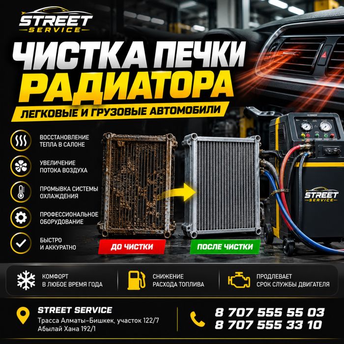 Чистка и промывка радиатора печки