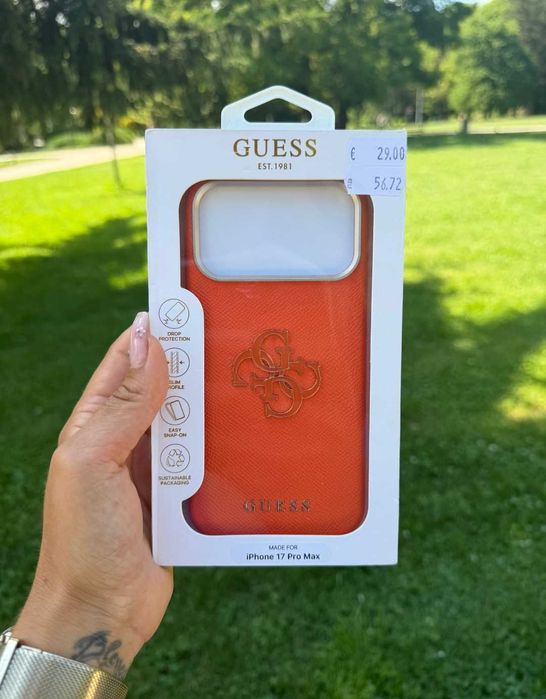 Кейс Guess за Iphone 17 pro max + подарък кейс