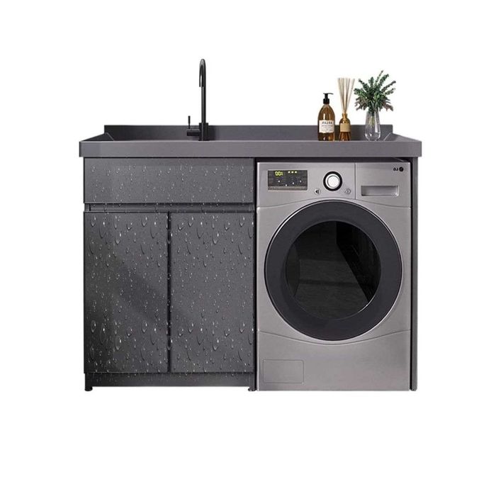 Раковина с тумбой над стиральной машиной. Kir mashina ustiga rakovina