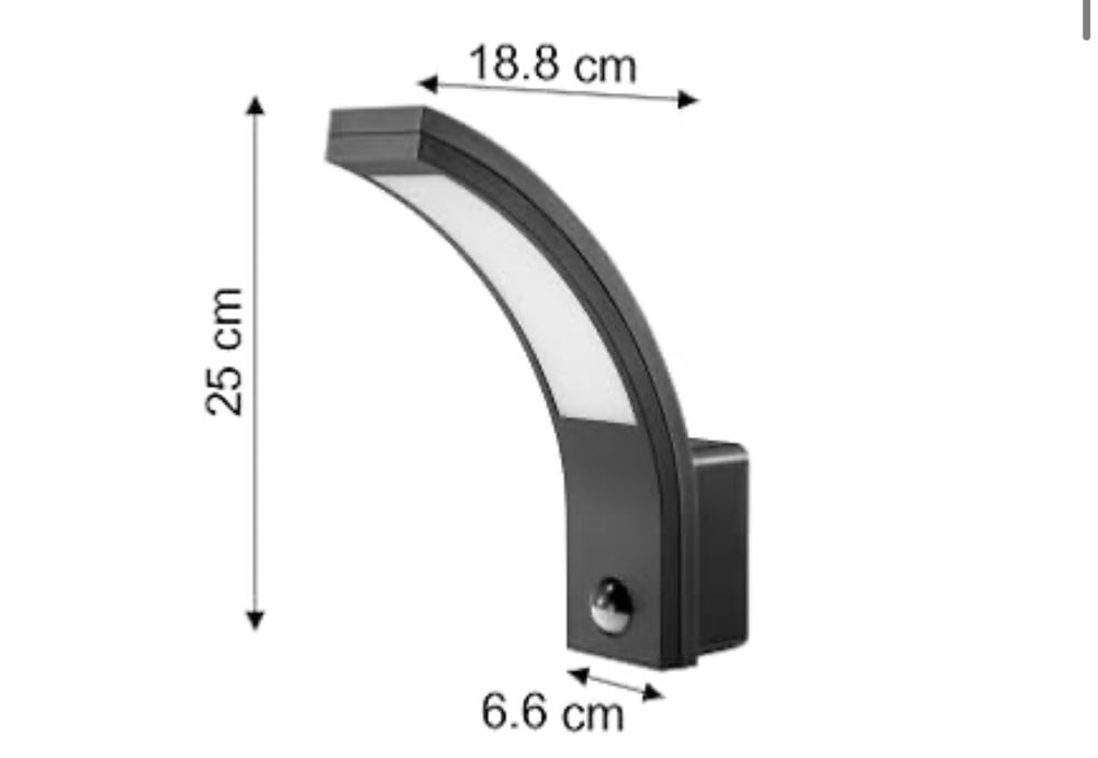 Lampă de fațadă LED ML-20B7 cu senzor de mișcara Eura