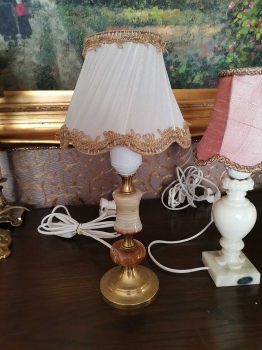 Малки настолни лампи мрамор ,месинг