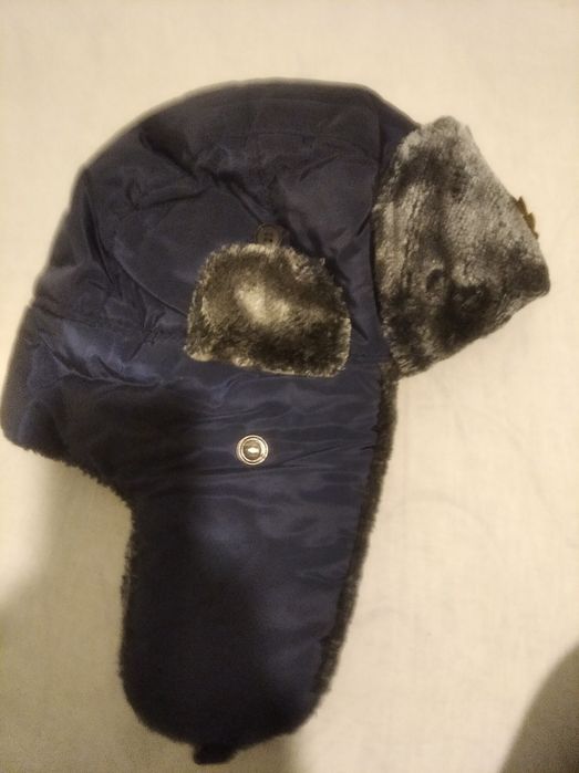 Caciula ruseasca , sovietica de ski ,iarna- albastru navy