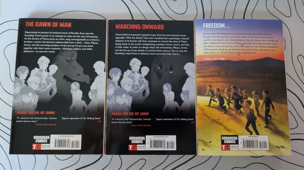 Attack on titan volume 32, 33, 34