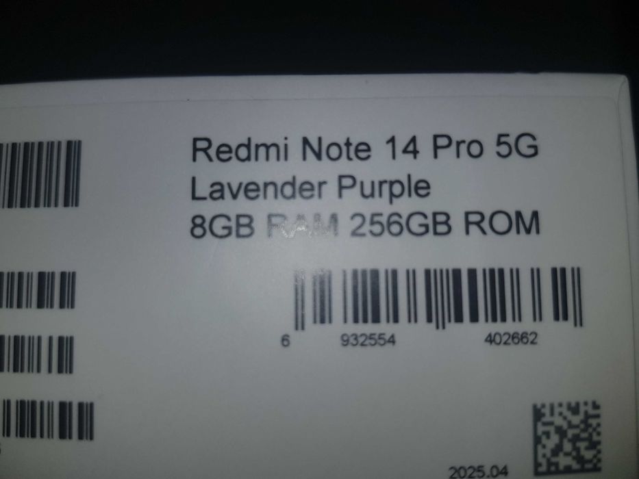 Xiaomi Redmi Note 14 Pro  5G 8GB RAM 256GB Aurora Purple *Неразопакован**