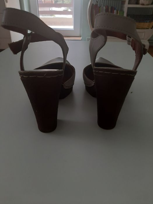 Pantofi/sanda dama piele naturala cu platforma si toc