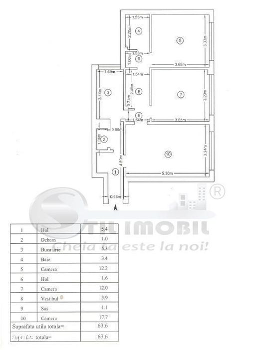 Central Stefan Cel Mare 3 Camere Bloc Guliver