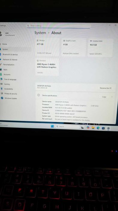 Laptop Gaming Acer Nitro 5 Ryzen 5 4600H 16GB RAMGTX 1650 Ti SSD 512GB