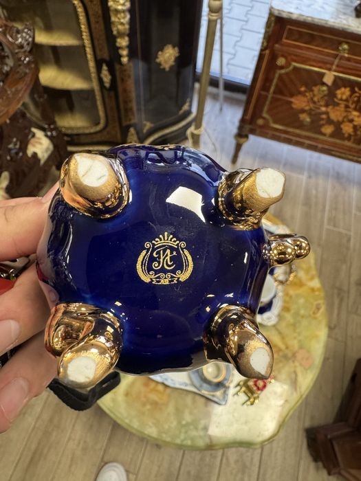 Set cafea/ceai - portelan albastru cobalt