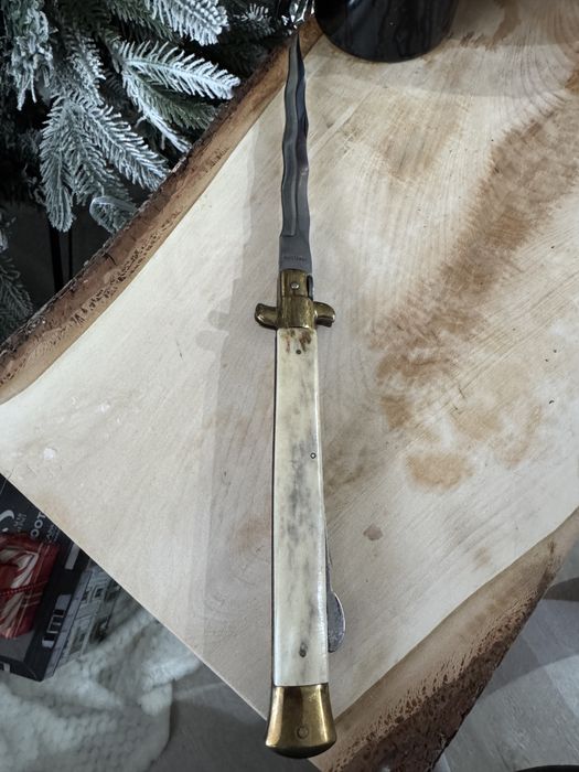 Stilet italian anii 60-70, presele corn cerb lama Kris