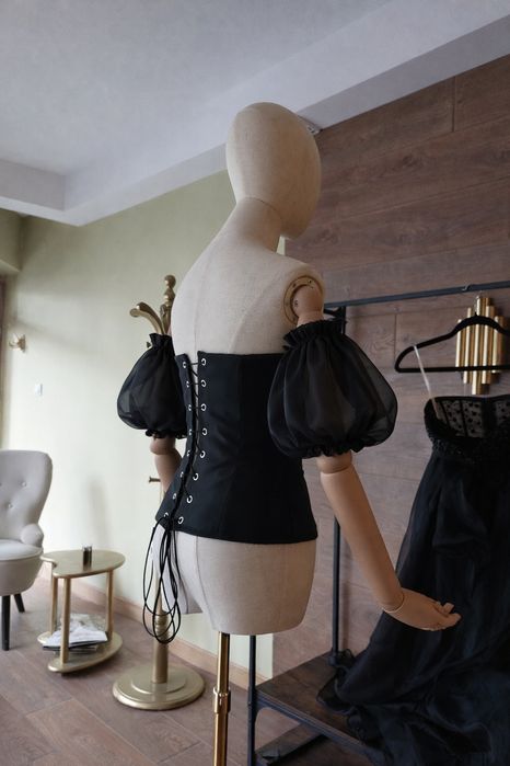 Официален Корсет с Пукхави Ръкав в черно Всички цветове  Бал Сватба