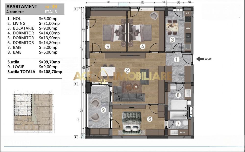 4 Camere de vanzare | Berceni | Comision 0% | Centrala | Nou 2026