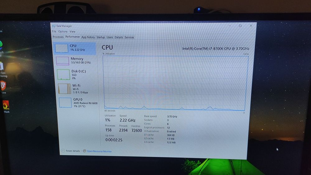 PC gaming i7 8700k , 16gb ddr4, rx 6600 8gb, ssd 500gb