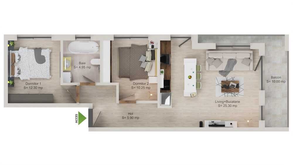 3 Camere, Bloc Boutique, Parcare cu CF, Gata de Locuit - Donath Park