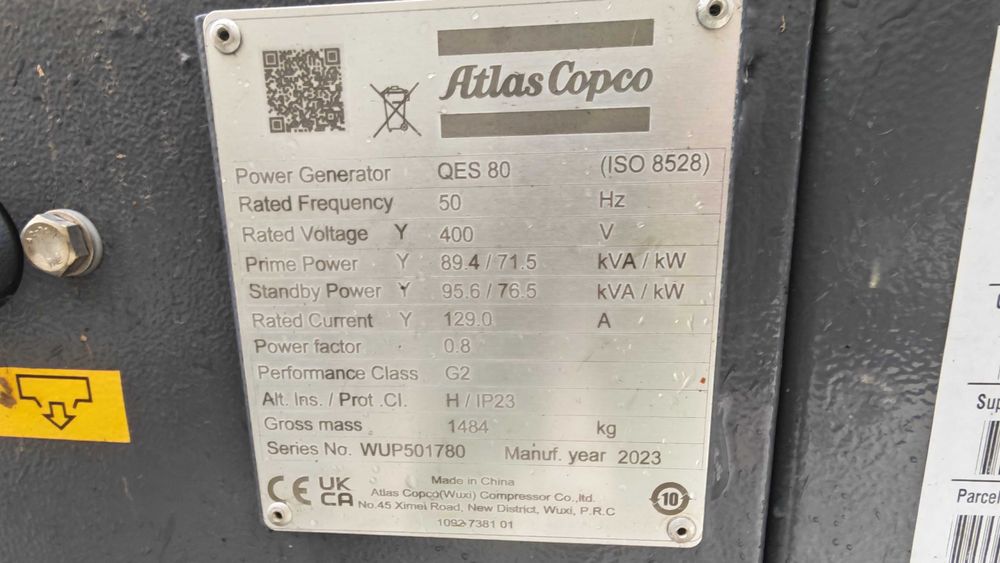 2x Generatoare Atlas Copco QES 80 + QES 100  2023, noi Germania