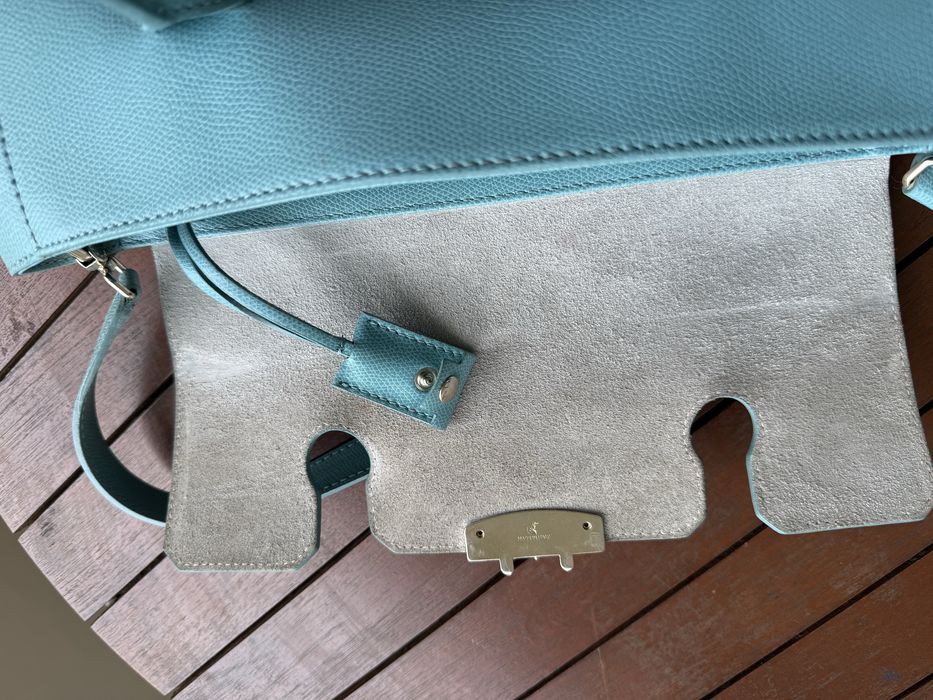 Furla-оригинална голяма тюркоазена чанта