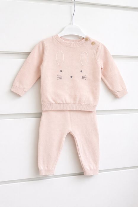 Set bluză și pantaloni C&A, cu iepuraș, mărimea 68