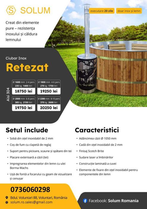 Ciubăr din lemn natural – Producător direct, calitate premium