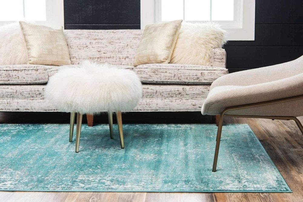 Луксозен  Турски  Голям Тюркоазен Килим 245 х 335 см Чисто Нов