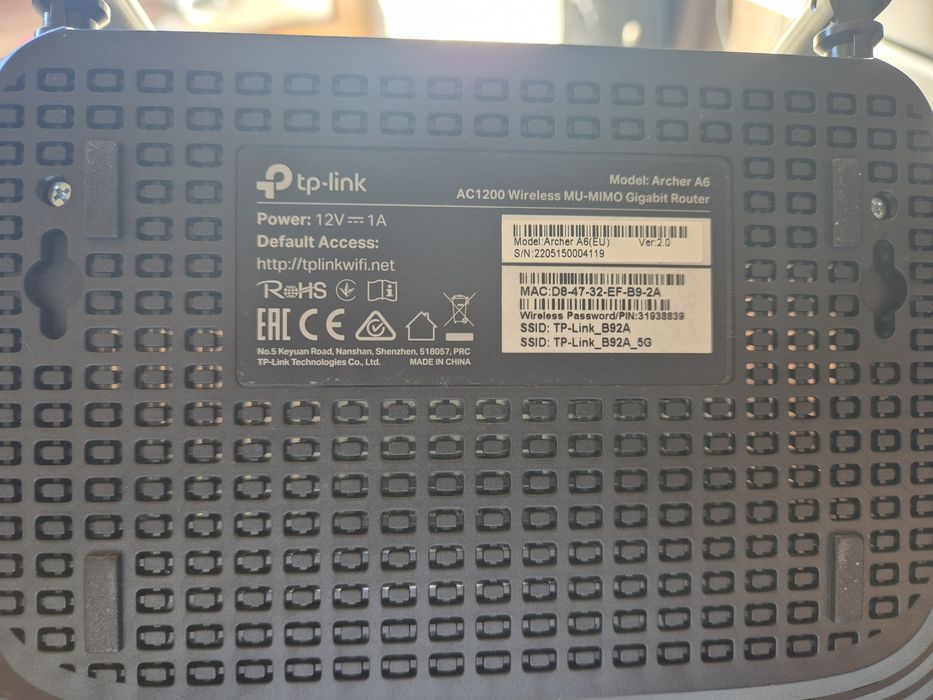 Wi-Fi 5 Рутер TP-Link Archer A6 AC1200