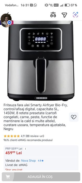 Air fryer smarty 5 l
