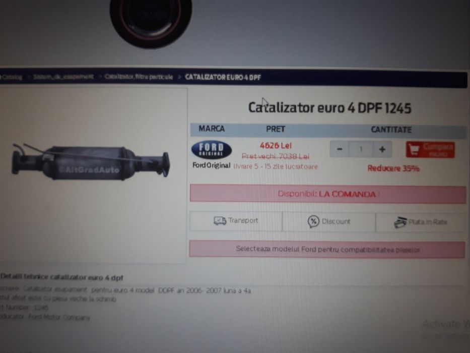 Filtru particule ( DPF) ORIGINAL Mondeo Mk3