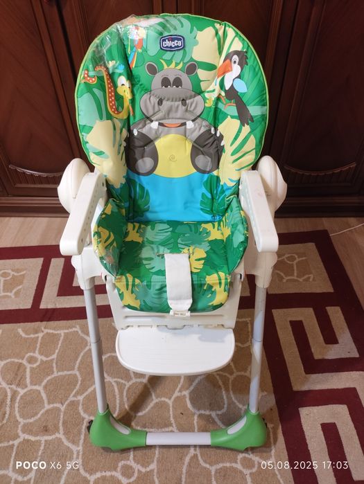 Scaun de masa Chicco Polly Easy Happy Jungle, 6 luni+