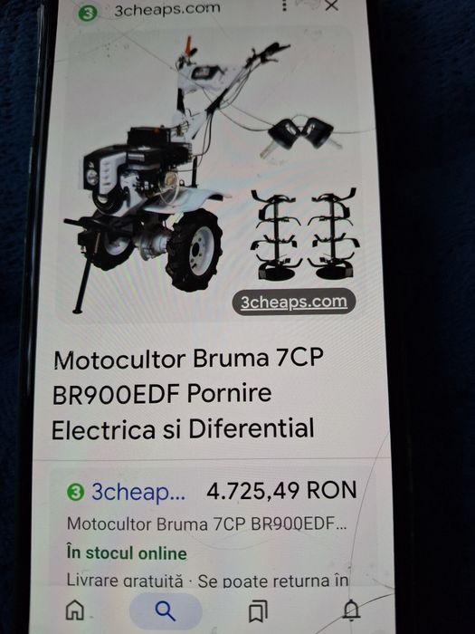 Vând motocultor Bruma 7 cp, benzina,