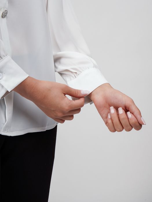 Белая блузка на учебу и в офис, размер стандарт, школьная форма