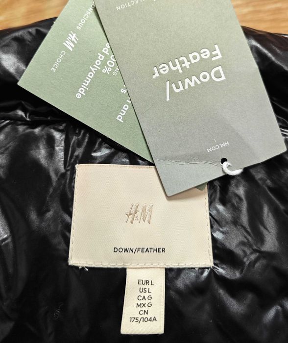 H&M Дамско пухено яке С качулка и пух размер L  НОВО