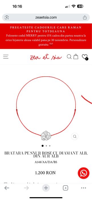 Bratara Zea et Sia aur alb si diamant