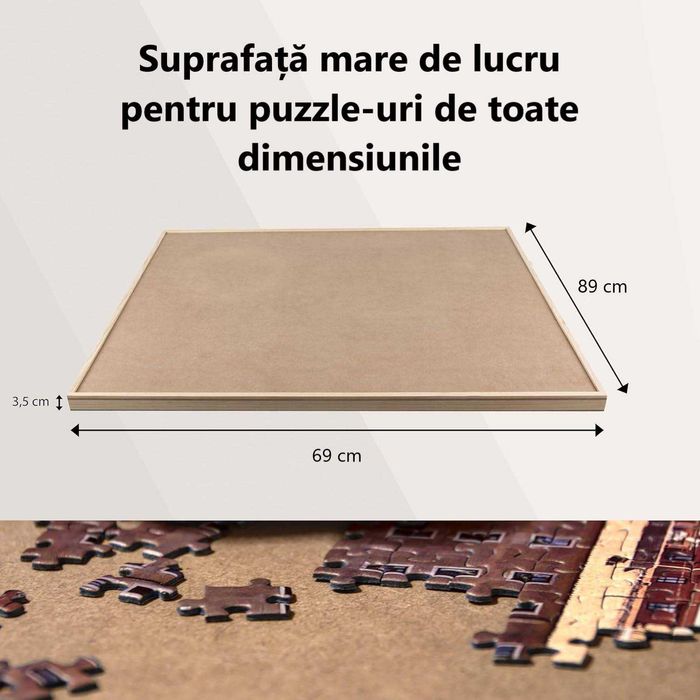 Suport puzzle din lemn cu 4 sertare pana la 1500 piese 89x69cm