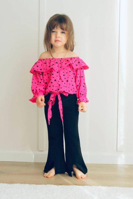 qizlar uchun dvoyka yurakcha printi bilan