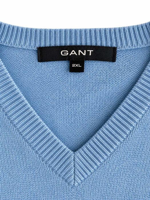 Pulover GANT logo brodat albastru deschis Mărimea 2XL