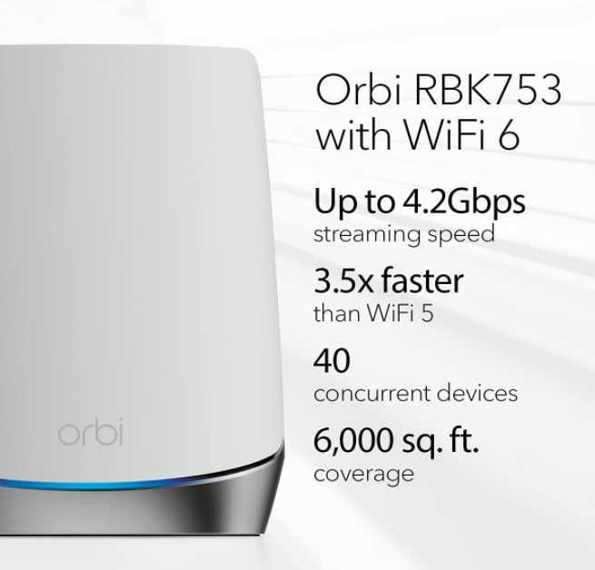 Router wireless Netgear ORBI MESH AX4200 TRI-BAND 3 pack RBK753 NOU