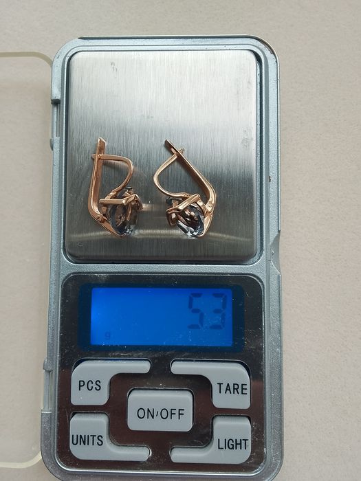 Серьги 585*серая шпинель