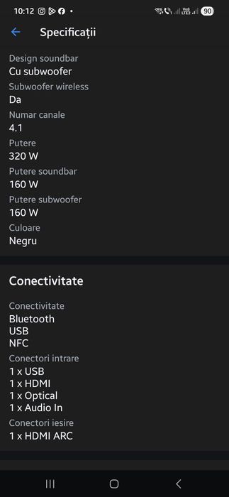 Vand  soundbar samsung am doar soundbarul  perfect functional