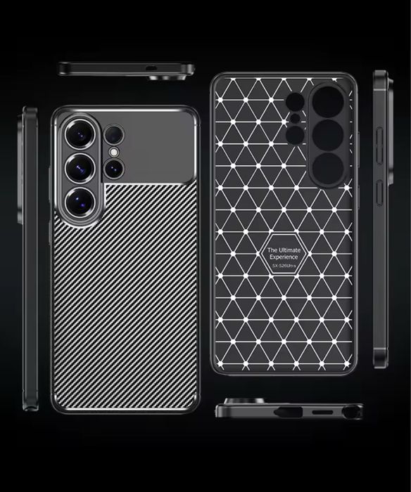 Samsung S24/S25/S26/PLUS/ULTRA - Husa Silicon Stil Carbon Neagra