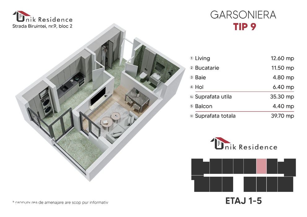 Garsoniera Decomandata | 39.1Mp | Acces Metrou | Comision 0%